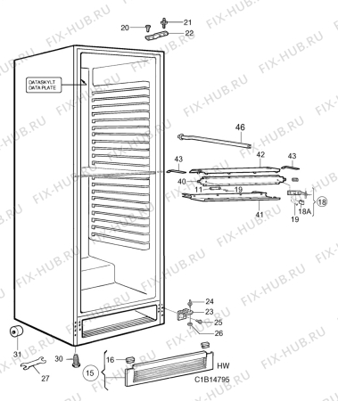 Взрыв-схема холодильника Electrolux ER8819K - Схема узла C10 Cabinet
